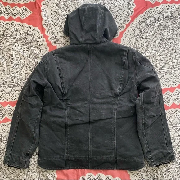 Womens Black Carhartt Washed Duck Sherpa Jacket
